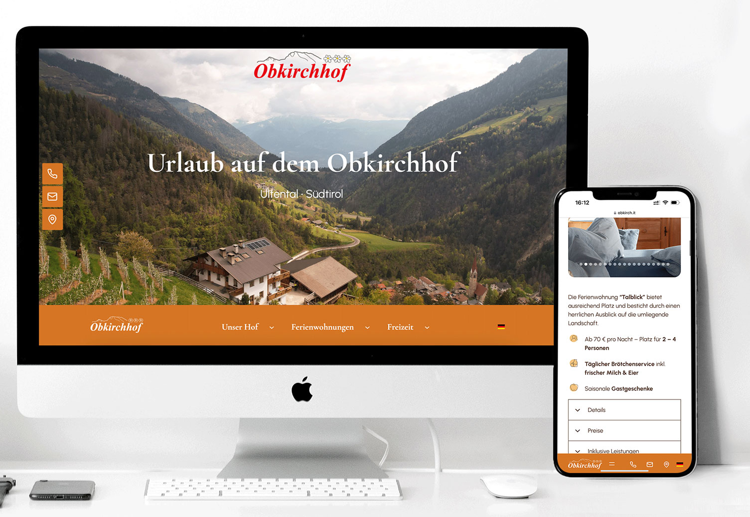 Design & Umsetzung einer neuen Webseite. Branding & Copywriting. Nachbearbeitung von bestehenden Fotos.